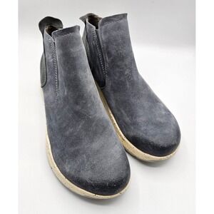 Bionica Booties Womens 10 Gray Suede Slip On Ankle Boots All Weather Slip Resist